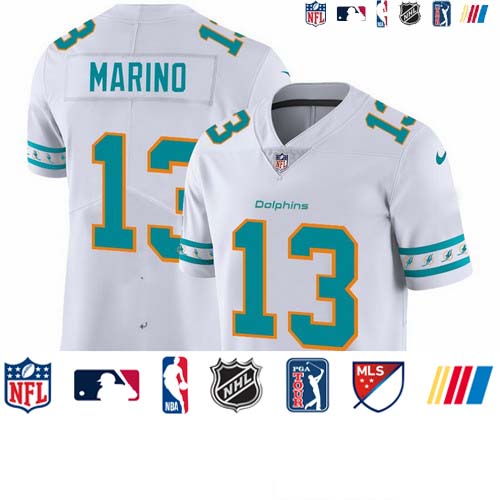 Personalized Dolphins 13 Dan Marino White 2019 New Untouchable Limited Jersey