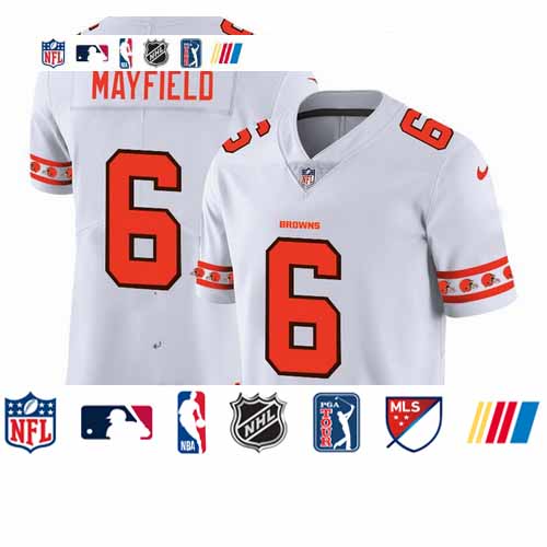 Personalized Browns 6 Baker Mayfield White 2019 New Untouchable Limited Jersey