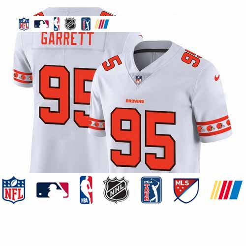 Personalized Browns 95 Myles Garrett White 2019 New Untouchable Limited Jersey