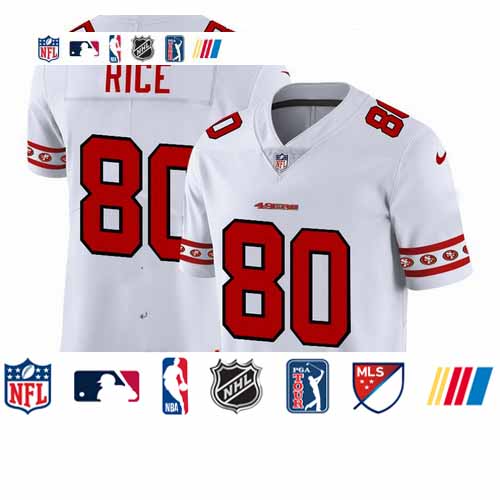 Personalized 49ers 80 Jerry Rice White 2019 New Untouchable Limited Jersey