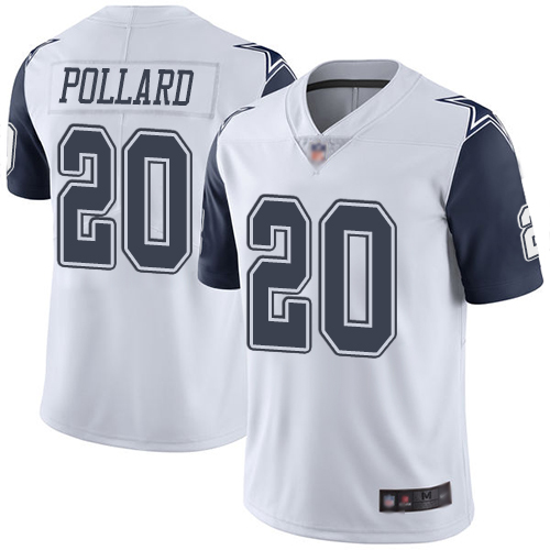 Personalized Cowboys #20 Tony Pollard White Youth Stitched Football Limited Rush Jersey