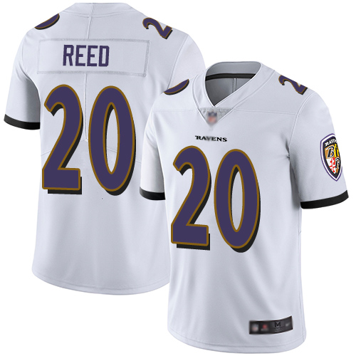 Personalized Ravens #20 Ed Reed White Youth Stitched Football Untouchable Limited Jersey