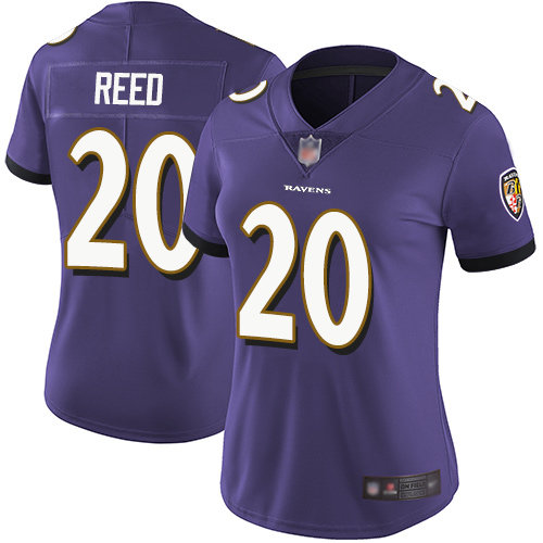Personalized Ravens #20 Ed Reed Purple Team Color Women’s Stitched Football Untouchable Limited Jersey