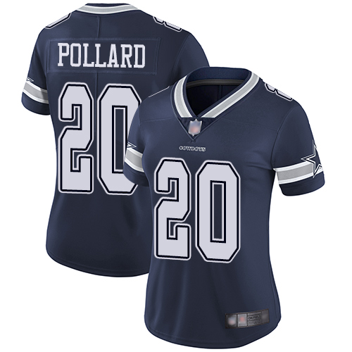 Personalized Cowboys #20 Tony Pollard Navy Blue Team Color Women’s Stitched Football Untouchable Limited Jersey