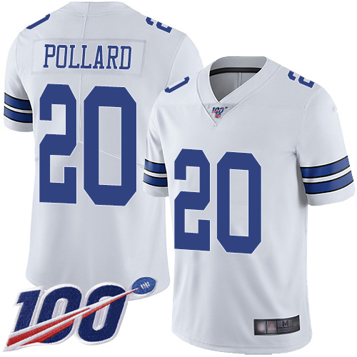 Personalized Cowboys #20 Tony Pollard White Men’s Stitched Football 100th Season Limited Jersey