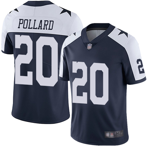 Personalized Cowboys #20 Tony Pollard Navy Blue Thanksgiving Men’s Stitched Football Untouchable Limited Throwback Jersey