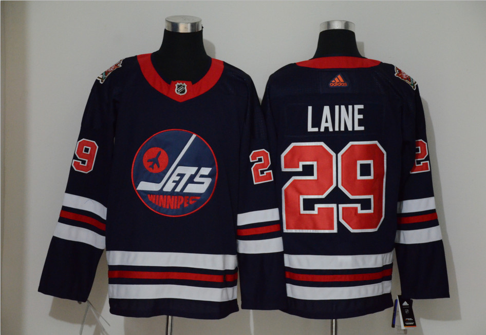 Personalized Winnipeg Jets 29 Patrik Laine Navy 2019 Heritage Classic Breakaway Jersey