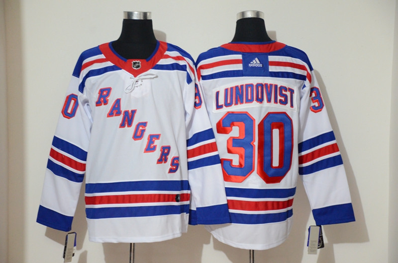 Personalized Rangers 30 Henrik Lundqvist White Jersey