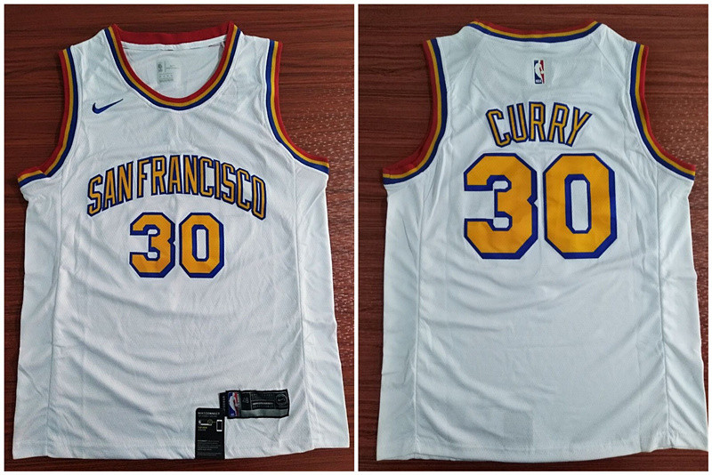 Personalized Warriors 30 Stephen Curry White Swingman Jersey