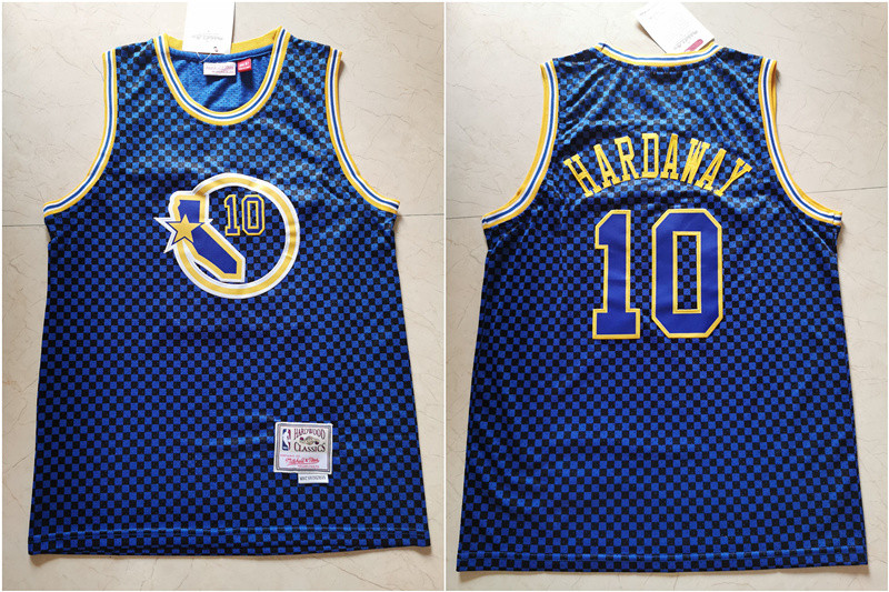 Personalized Warriors 10 Tim Hardaway Blue Hardwood Classics Jersey