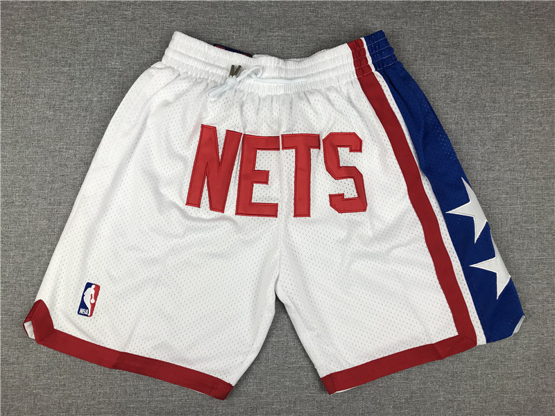 Personalized Nets White Swingman Mesh Shorts