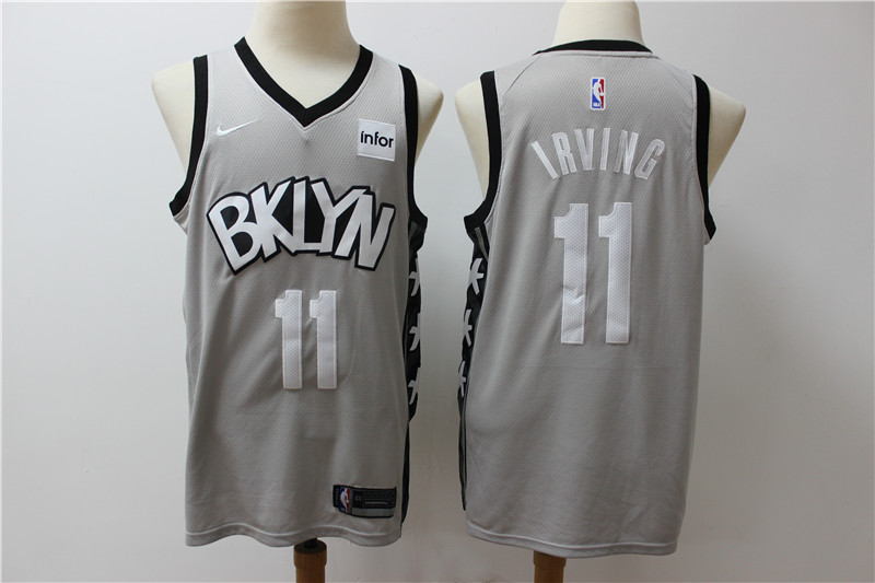 Personalized Nets 11 Kyrie Irving Gray Swingman Jersey