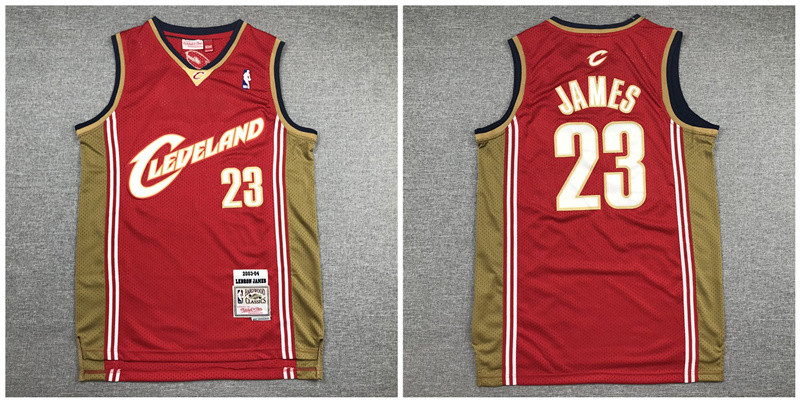 Personalized Cavaliers 23 Lebron James Red 2003-04 Hardwood Classics Jersey