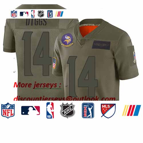 Personalized Vikings #14 Stefon Diggs Camo Youth Stitched Football Limited 2019 Salute to Service Jersey