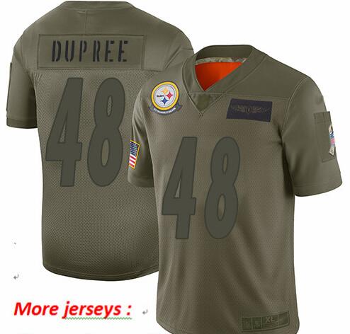 Personalized Steelers #48 Bud Dupree Camo Youth Stitched Football Limited 2019 Salute to Service Jersey