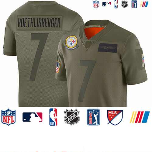 Personalized Steelers #7 Ben Roethlisberger Camo Youth Stitched Football Limited 2019 Salute to Service Jersey