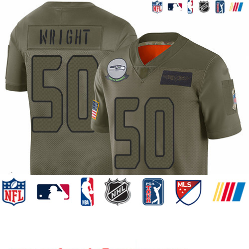 Personalized Seahawks #50 K.J. Wright Camo Youth Stitched Football Limited 2019 Salute to Service Jersey