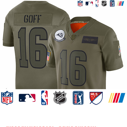 Personalized Rams #16 Jared Goff Camo Youth Stitched Football Limited 2019 Salute to Service Jersey