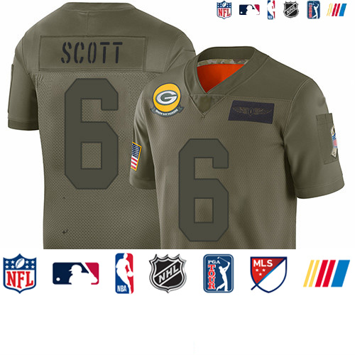 Personalized Packers #6 JK Scott Camo Youth Stitched Football Limited 2019 Salute to Service Jersey
