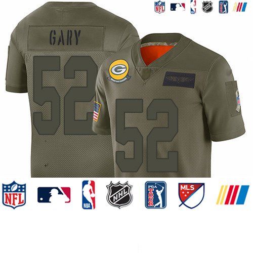 Personalized Packers #52 Rashan Gary Camo Youth Stitched Football Limited 2019 Salute to Service Jersey