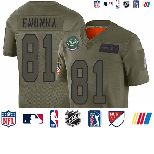 Personalized Jets #81 Quincy Enunwa Camo Youth Stitched Football Limited 2019 Salute to Service Jersey
