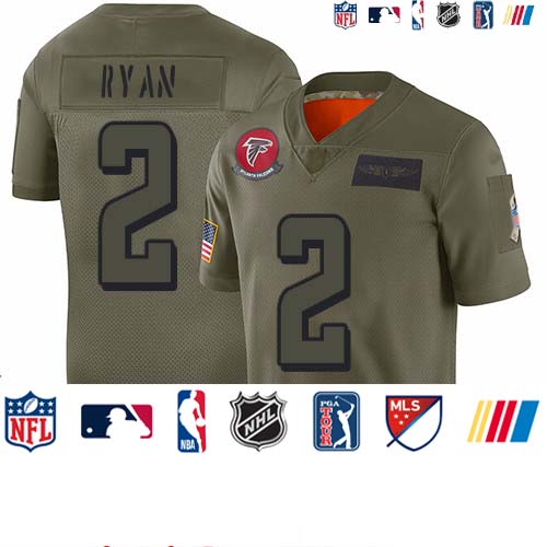 Personalized Falcons #2 Matt Ryan Camo Youth Stitched Football Limited 2019 Salute to Service Jersey