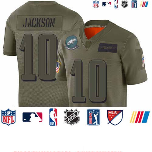 Personalized Eagles #10 DeSean Jackson Camo Youth Stitched Football Limited 2019 Salute to Service Jersey