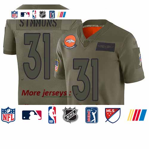 Personalized Broncos #31 Justin Simmons Camo Youth Stitched Football Limited 2019 Salute to Service Jersey