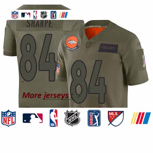 Personalized Broncos #84 Shannon Sharpe Camo Youth Stitched Football Limited 2019 Salute to Service Jersey
