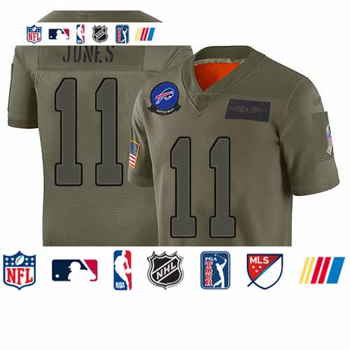 Personalized Bills #11 Zay Jones Camo Youth Stitched Football Limited 2019 Salute to Service Jersey