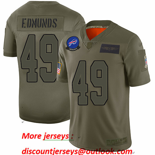 Personalized Bills #49 Tremaine Edmunds Camo Youth Stitched Football Limited 2019 Salute to Service Jersey