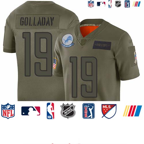 Personalized Lions #19 Kenny Golladay Camo Men’s Stitched Football Limited 2019 Salute To Service Jersey