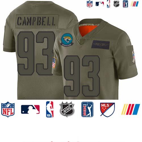 Personalized Jaguars #93 Calais Campbell Camo Men’s Stitched Football Limited 2019 Salute To Service Jersey