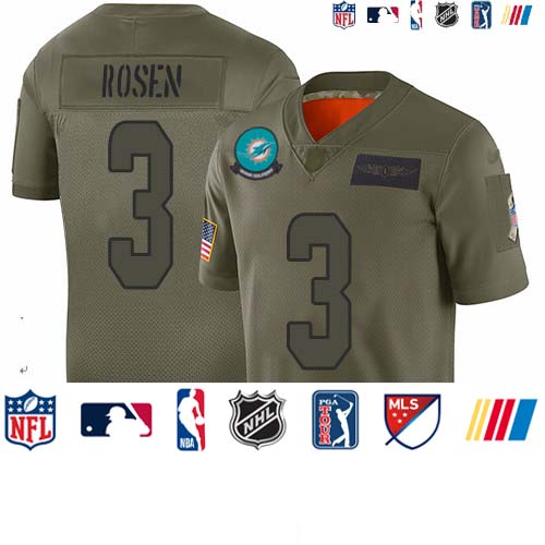 Personalized Dolphins #3 Josh Rosen Camo Men’s Stitched Football Limited 2019 Salute To Service Jersey