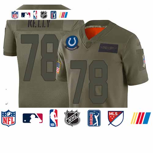 Personalized Colts #78 Ryan Kelly Camo Men’s Stitched Football Limited 2019 Salute To Service Jersey