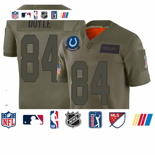 Personalized Colts #84 Jack Doyle Camo Men’s Stitched Football Limited 2019 Salute To Service Jersey