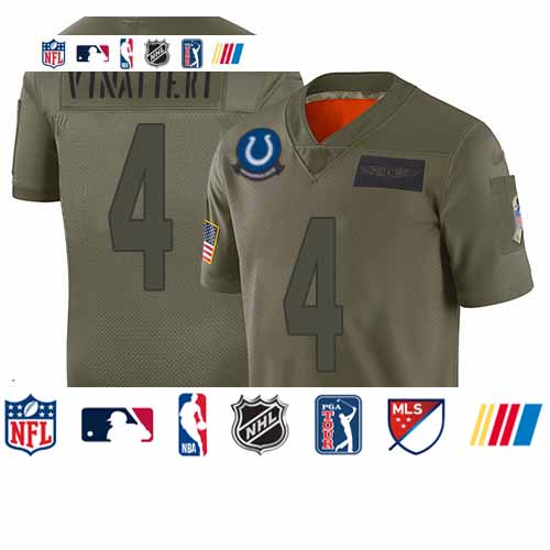 Personalized Colts #4 Adam Vinatieri Camo Men’s Stitched Football Limited 2019 Salute To Service Jersey