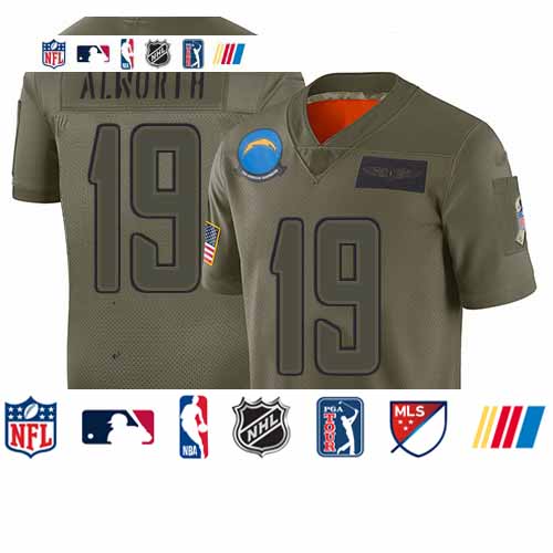 Personalized Chargers #19 Lance Alworth Camo Men’s Stitched Football Limited 2019 Salute To Service Jersey