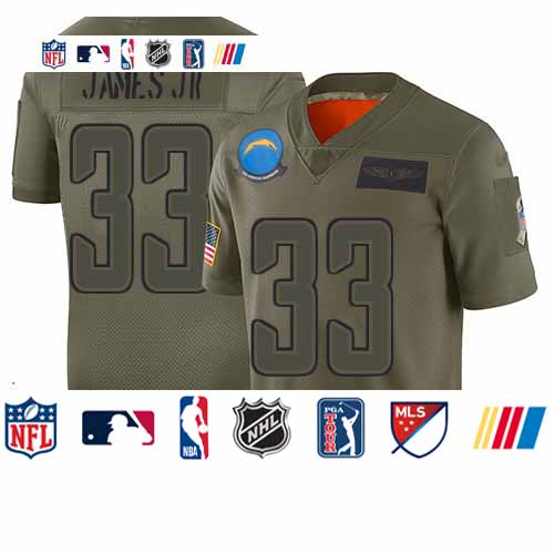 Personalized Chargers #33 Derwin James Jr Camo Men’s Stitched Football Limited 2019 Salute To Service Jersey