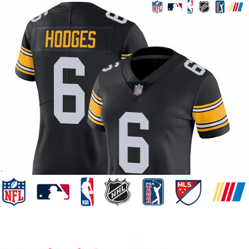 Personalized Steelers #6 Devlin Hodges Black Alternate Women’s Stitched Football Untouchable Limited Jersey