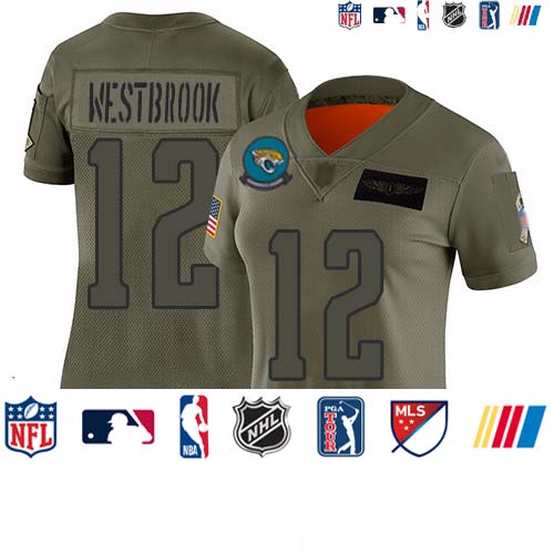 Personalized Jaguars #12 Dede Westbrook Camo Women’s Stitched Football Limited 2019 Salute to Service Jersey