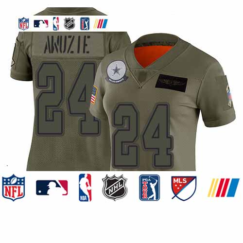Personalized Cowboys #24 Chidobe Awuzie Camo Women’s Stitched Football Limited 2019 Salute to Service Jersey
