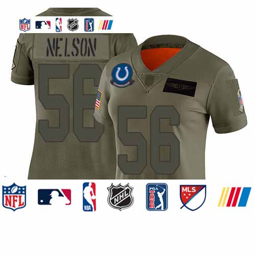 Personalized Colts #56 Quenton Nelson Camo Women’s Stitched Football Limited 2019 Salute to Service Jersey
