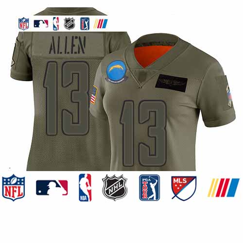 Personalized Chargers #13 Keenan Allen Camo Women’s Stitched Football Limited 2019 Salute to Service Jersey