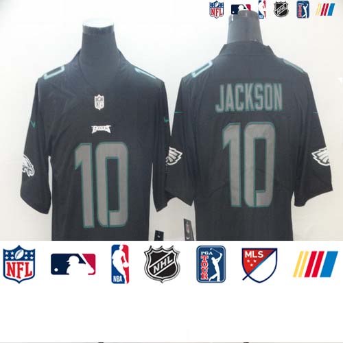 Personalized Eagles 10 DeSean Jackson Black Impact Rush Limited Jersey
