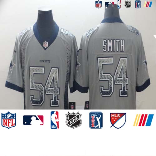 Personalized Cowboys 54 Jaylon Smith Gray Drift Fashion Limited Jersey