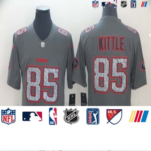 Personalized 49ers 85 George Kittle Gray Camo Untouchable Limited Jersey