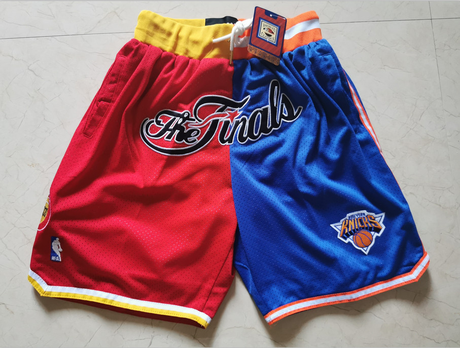 Personalized Rockets And Knicks Split White Just Don Throwback Mesh Shorts