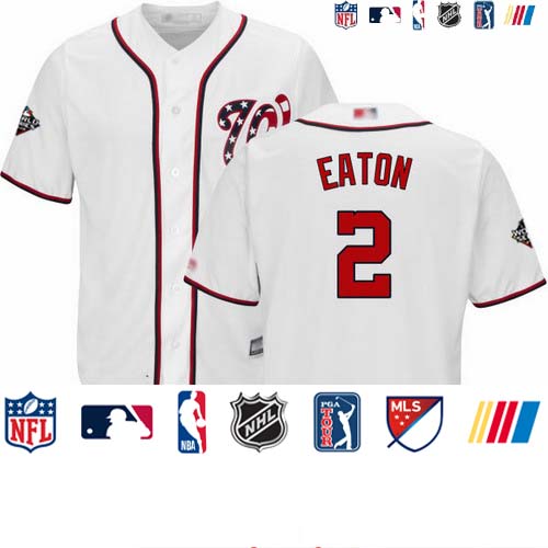 Personalized Nationals #2 Adam Eaton White Cool Base 2019 World Series Bound Stitched Youth Baseball Jersey