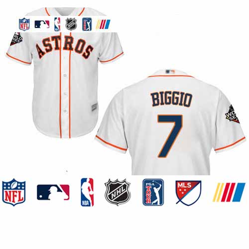 Personalized Astros #7 Craig Biggio White Cool Base 2019 World Series Bound Stitched Youth Baseball Jersey